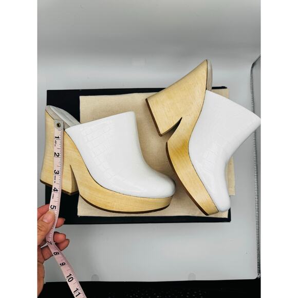 RACHEL COMEY TOMAN CLOG - WHITE Embossed leather mules size 6 - Picture 8 of 10